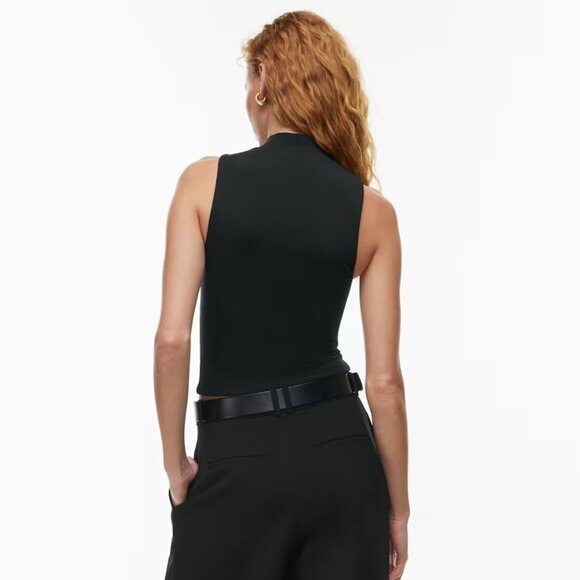 Aritzia Babaton Contour New Mock Neck Sleeveless Tank | Black | Sz L - Picture 3 of 9